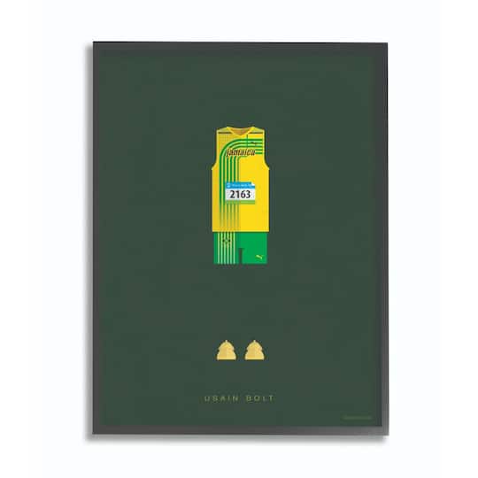 Stupell Industries Usain Bolt Fashion Design Wall Accent with Black Frame